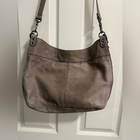 HOBO Pier Leather Gray Titanium Shoulder Bag - Picture 11 of 13